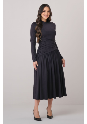 Vestido Kamile Em Malha Preto Tata Martello Outono/Inverno 2026