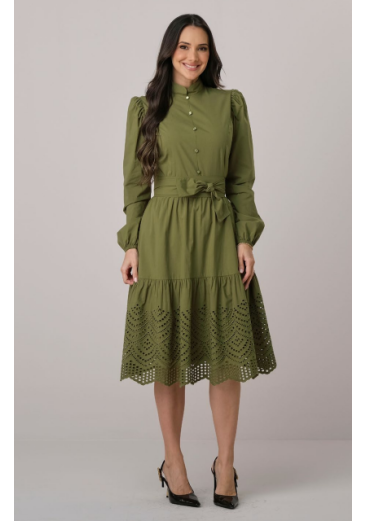 Vestido Clarissa Bordado Verde Tata Martello Outono/Inverno 2026