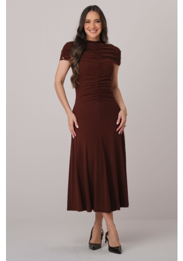 Vestido Tainara Em Stella Maris Marrom  Tata Martello Outono/Inverno 2026