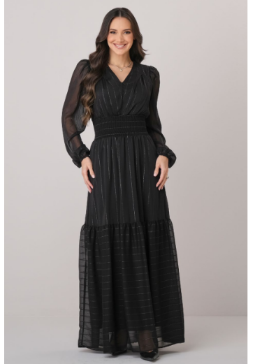 Vestido Catharina Em Crepe Preto Tata Martello Outono/Inverno 2026
