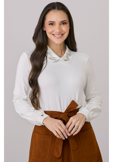 Blusa Fernanda Em Moletinho Off Tata Martello Outono/Inverno 2026