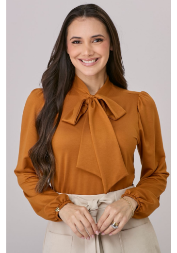 Blusa Lidia Em Malha Caramelo Tata Martello Outono/Inverno 2026