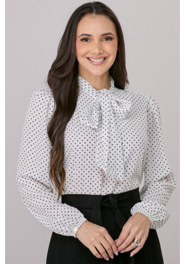 Blusa Madalena Em Crepe Off Tata Martello Outono/Inverno 2026