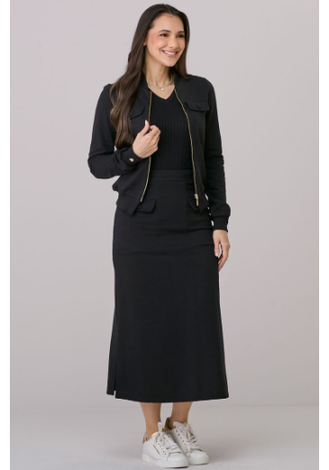 Conjunto Claudia Em Moletom Preto Tata Martello Outono/Inverno 2026
