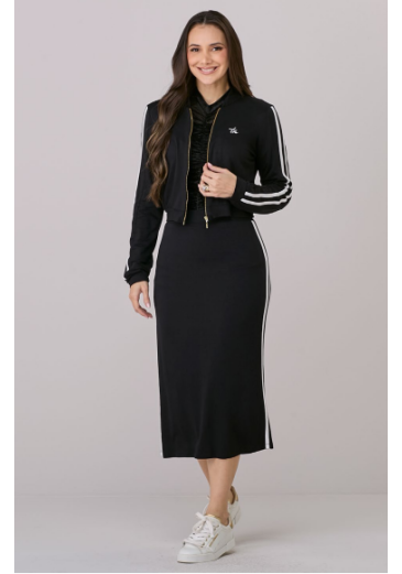 Conjunto Thailize Em Moletinho Preto Tata Martello Outono/Inverno 2026