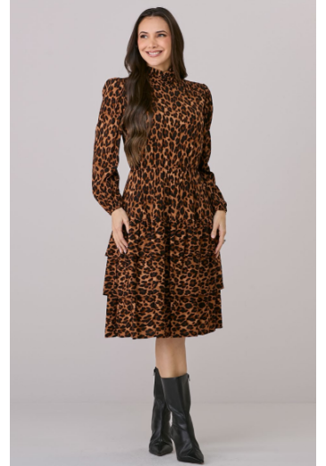 Vestido Lara Em Viscolinho Onça Tata Martello Outono/Inverno 2026