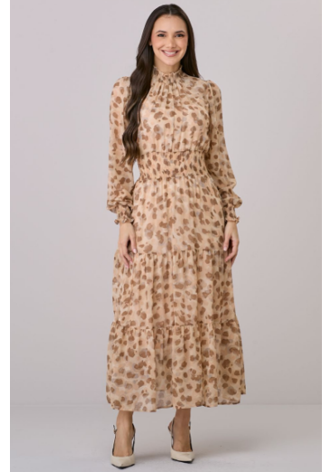Vestido Dulce Em Crepe Bege Tata Martello Outono/Inverno 2026