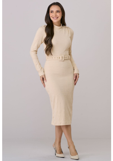 Vestido Marilia Em Malha Creme  Tata Martello Outono/Inverno 2026