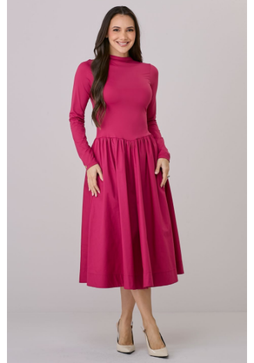 Vestido Lira Em Malha  Pink Tata Martello Outono/Inverno 2026