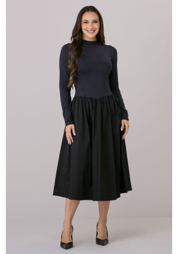Vestido Lira Em Malha  Preta Tata Martello Outono/Inverno 2026