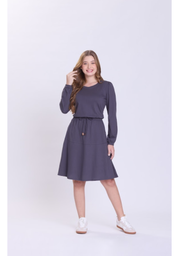 Vestido Dara Em Malha Cinza Hapuk Outono/Inverno 2026
