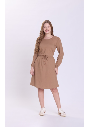 Vestido Dara Em Malha Bege Hapuk Outono/Inverno 2026