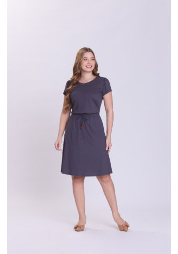Vestido Mila Em Malha Cinza Hapuk Outono/Inverno 2026