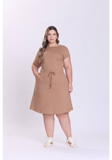 Vestido Mila Em Malha Bege Hapuk Outono/Inverno 2026