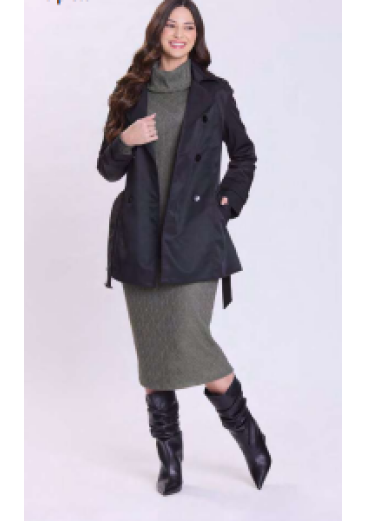 Trench Coat Dalva Em Tecido Plano Preto Hapuk Outono/Inverno 2026
