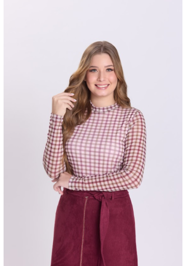 Blusa Zoe Em Tule Bordo Hapuk Outono/Inverno 2026