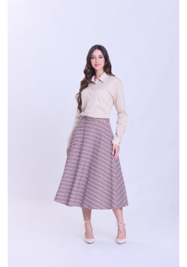 Saia Salete Em Alfaiataria Tweed Marrom Hapuk Outono/Inverno 2026