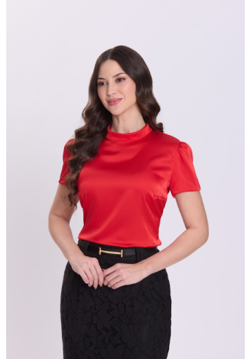 Blusa Cassia Em Acetinado Vermelha Hapuk Outono/Inverno 2026