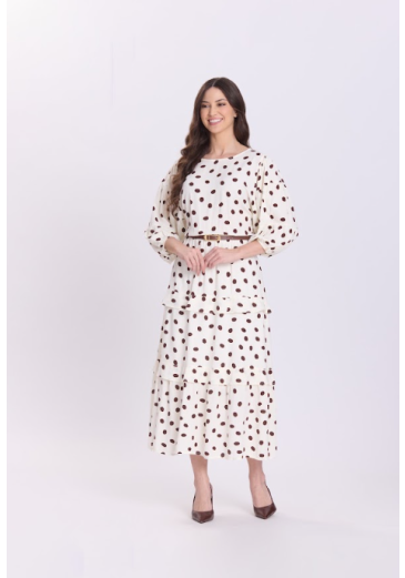Vestido Shirlene Em Viscose Marrom Hapuk Outono/Inverno 2026