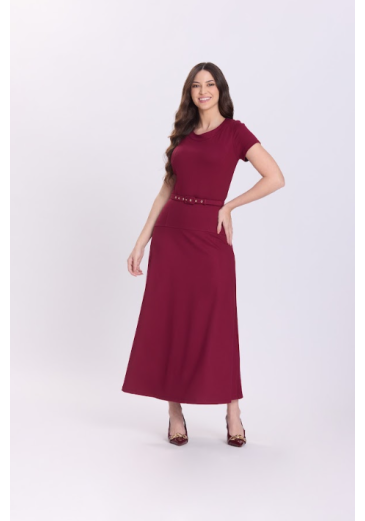 Vestido Milena Em Ponto Romana Bordo Hapuk Outono/Inverno 2026
