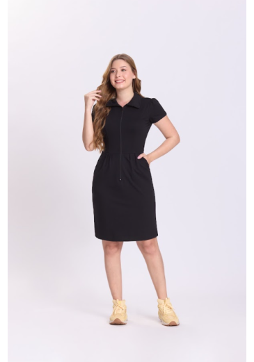 Vestido Sarita Em Moletinho Preto Hapuk Outono/Inverno 2026