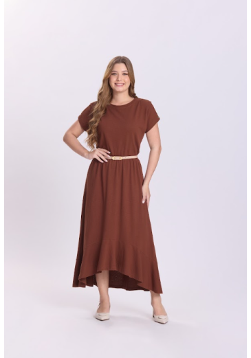 Vestido Hanna Em Malha Marrom Hapuk Outono/Inverno 2026