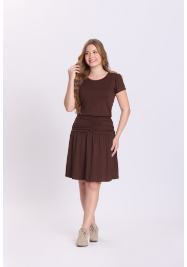 Vestido Fabiele Em Malha Marrom Hapuk Outono/Inverno 2026