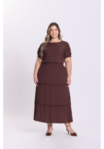 Conjunto Jasmine Em Viscose Marrom Hapuk Outono/Inverno 2026