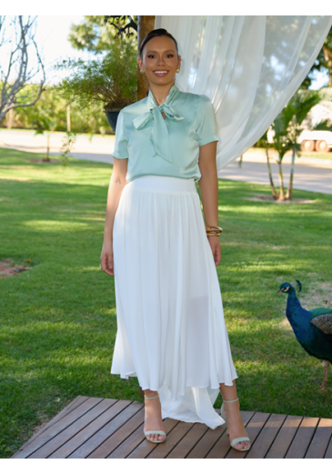 Saia Monica Em Viscose Off Jany Pim Primavera/Verão 2027