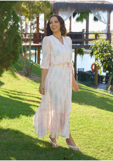 Vestido Bianca Em Chiffon Jany Pim Primavera/Verão 2027