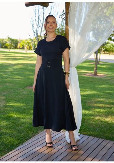Vestido Amanda Em Lumina Preto Jany Pim Primavera/Verão 2027