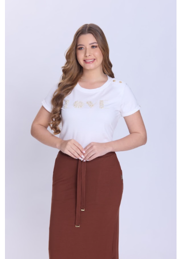 Blusa Nicole Em Malha Off White Hapuk Primavera/Verão 2027