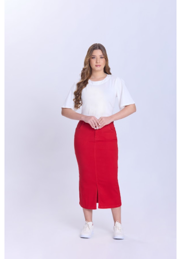 Saia Simone Em Jeans Vermelha Hapuk Primavera/Verão 2027