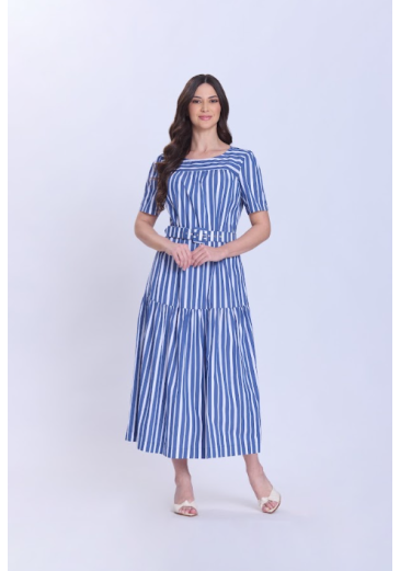 Vestido Dora Em Tecido Plano Azul Hapuk Primavera/Verão 2027