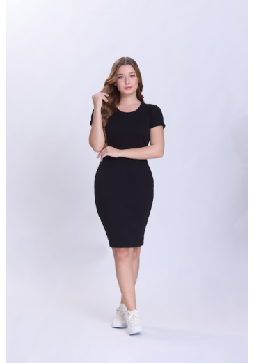 Vestido Laysla Em Malha Preto Hapuk Primavera/Verão 2027