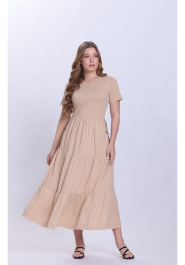 Vestido Serena Em Malha Bege Hapuk Primavera/Verão 2027