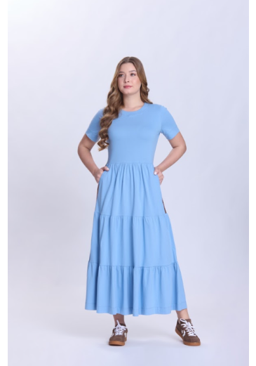Vestido Serena Em Malha Azul Hapuk Primavera/Verão 2027