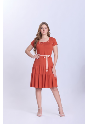 Vestido Adriana Em Moletinho Terracota Hapuk Primavera/Verão 2027