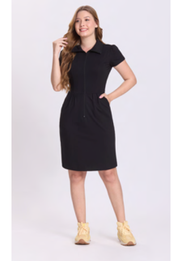 Vestido Sarita Em Moletinho Preto Hapuk Primavera/Verão 2027
