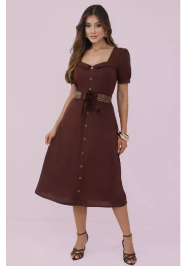 Vestido Quenia Em Viscose Capuccino Nitido Primavera/Verão 2027