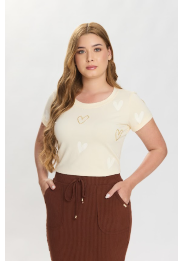 Blusa Cecilia Em Malha Bege Hapuk Primavera/Verão 2027