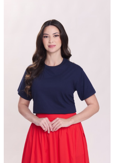 Blusa Taciara Em Malha Azul Noite Hapuk Primavera/Verão 2027