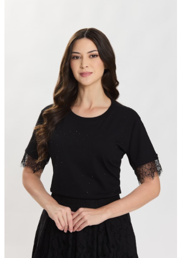 Blusa Roberta Em Malha Algodão Preta Hapuk Primavera/Verão 2027