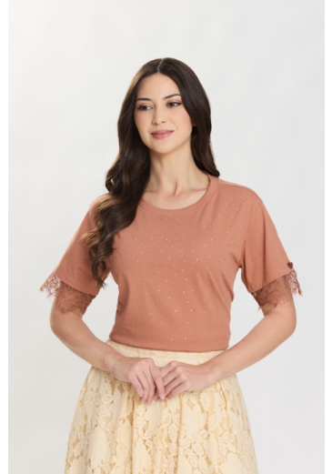 Blusa Roberta Em Malha Algodão Marrom Hapuk Primavera/Verão 2027
