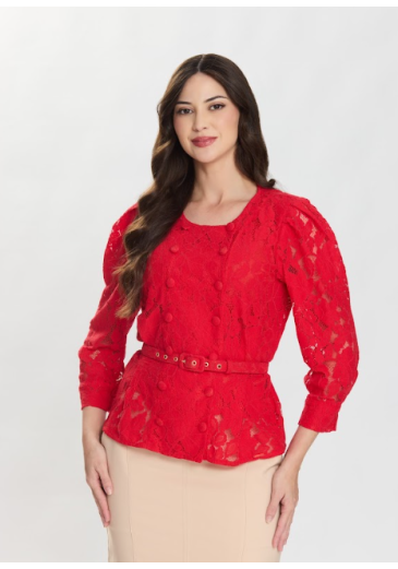 Blusa Valentina Em Renda Vermelha Hapuk Primavera/Verão 2027