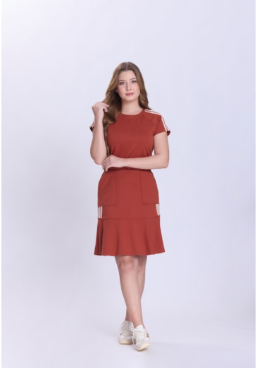 Vestido Teodora Em Moletinho Terracota Hapuk Primavera/Verão 2027