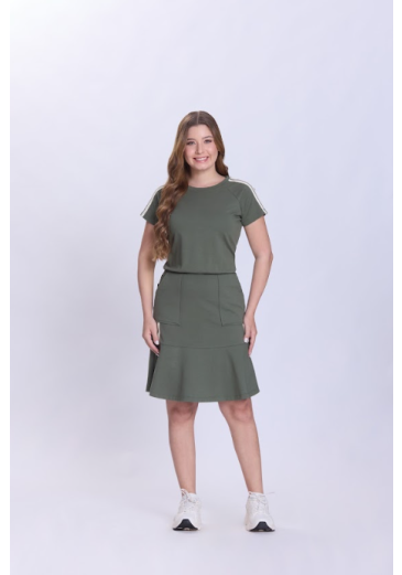 Vestido Teodora Em Moletinho Verde Hapuk Primavera/Verão 2027