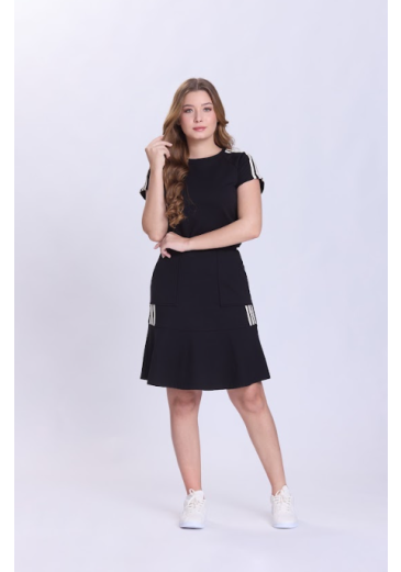 Vestido Teodora Em Moletinho Preto Hapuk Primavera/Verão 2027