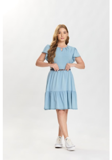 Vestido Heliandra Em Malha Jeans Azul Hapuk Primavera/Verão 2027