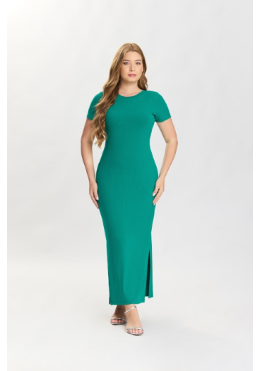 Vestido Mily Em Malha Canelada Verde Hapuk Primavera/Verão 2027